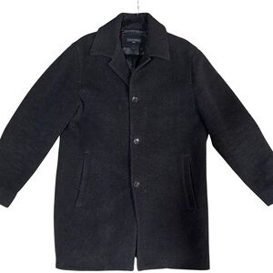 Vintage Classic Womens’ Wool Cashmere Blend Black Overcoat